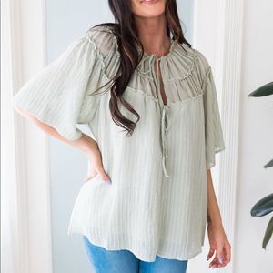 Neesees Dresses Sage Blouse Medium